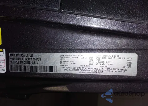 2021 Jeep Wrangler Unlimited Willys 4X4 из США, поврежденный, VIN 1C4HJXDN8MW744768